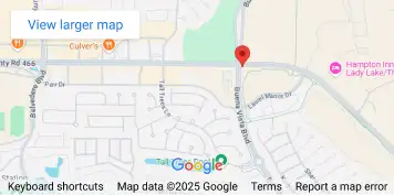 Hindsight Eye Care map showing eye exam location in The Villages FL,