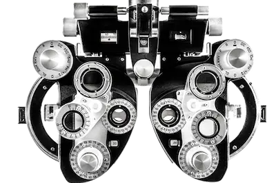 Hindsight Eye Care refraction test equipment used for precise vision assessment and accurate eyeglass prescriptions