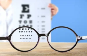 Blog 15 progressive lenses vs bifocals The Villages with eyeglasses showing clear eye chart vision